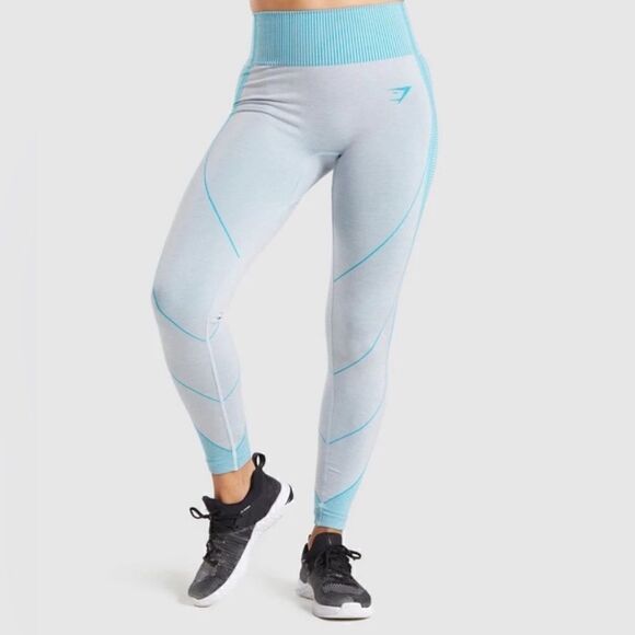 Gymshark Hyper Amplify Leggings Blue Grey Women’s Small - Picture 3 of 6